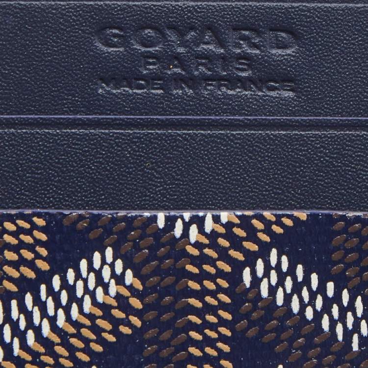 Pre Owned Goyard Blue Coated Canvas Saint Sulpice Card Holder