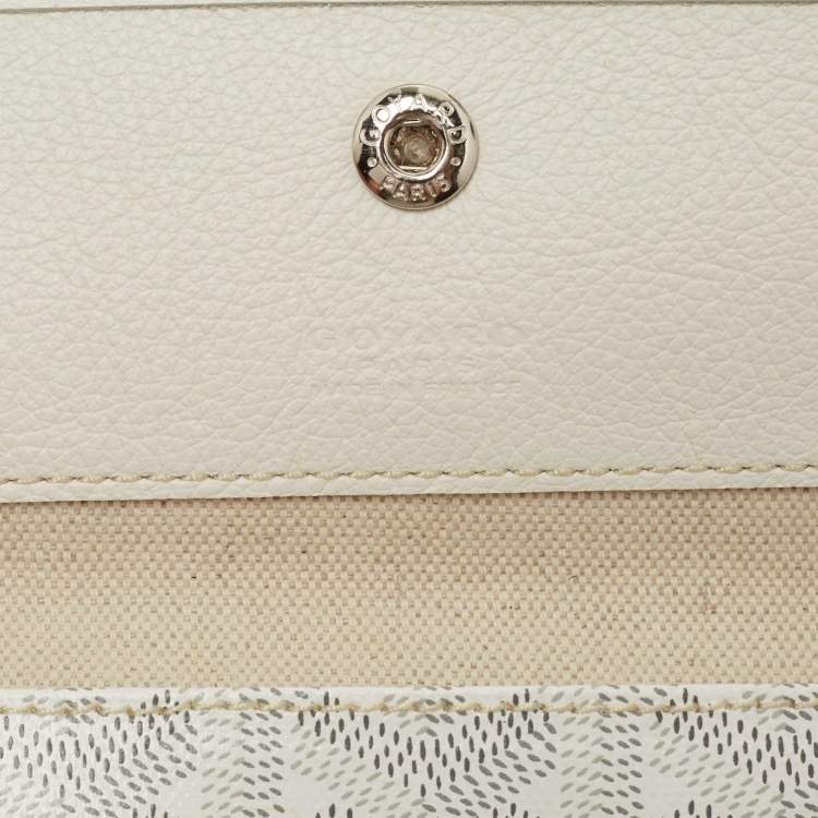 Pre Owned Goyard White Goyardine Coated Canvas and Leather Saint Louis PM Tote