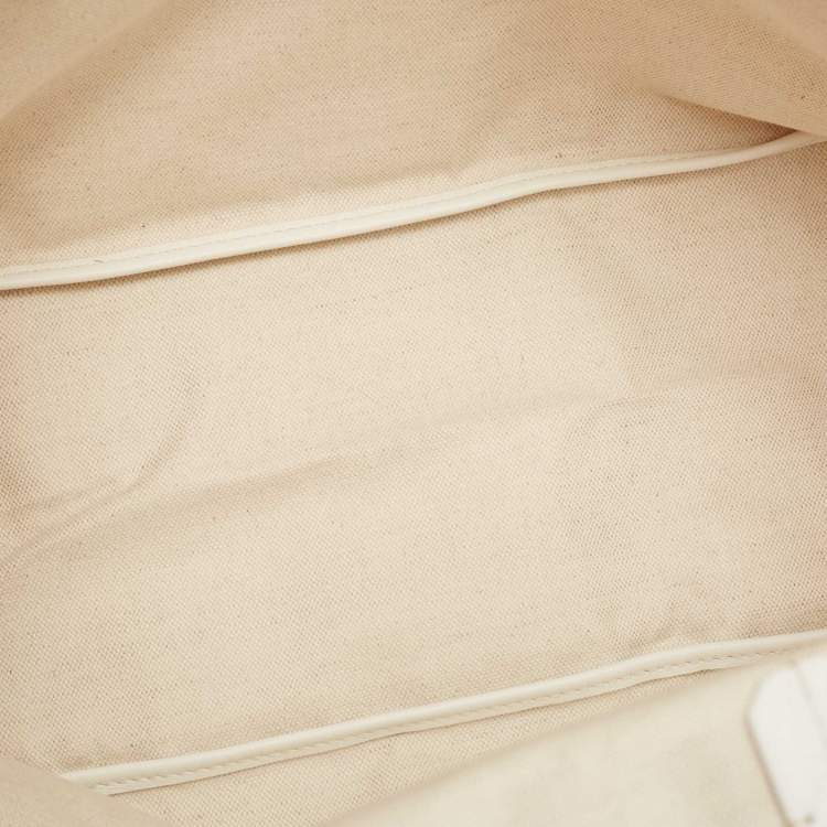 Pre Owned Goyard White Goyardine Coated Canvas and Leather Saint Louis PM Tote