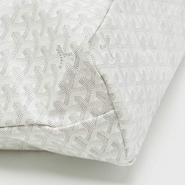 Pre Owned Goyard White Goyardine Coated Canvas and Leather Saint Louis PM Tote