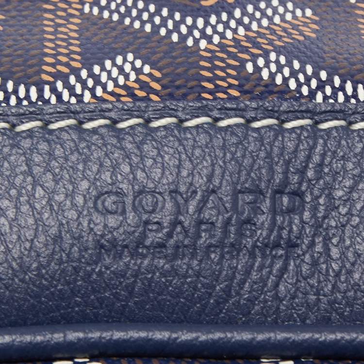 Pre Owned Goyard Blue Goyardine Coated Canvas and Leather Petit Flot Bucket Bag