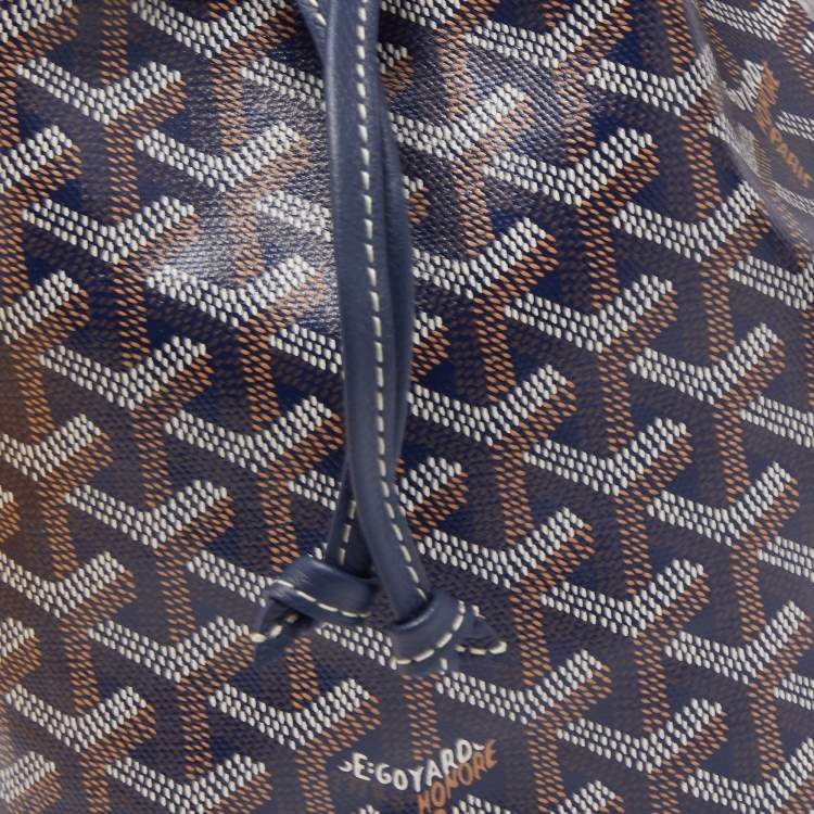 Pre Owned Goyard Blue Goyardine Coated Canvas and Leather Petit Flot Bucket Bag