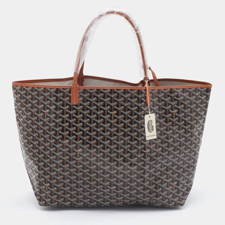 Goyard Brown Goyardine Coated Canvas and Leather Saint Louis GM Tote ...