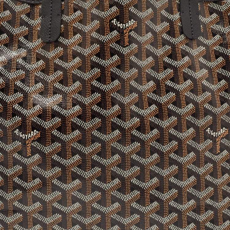 Pre Owned Goyard Black Goyardine Coated Canvas and Leather Saint Louis PM Tote