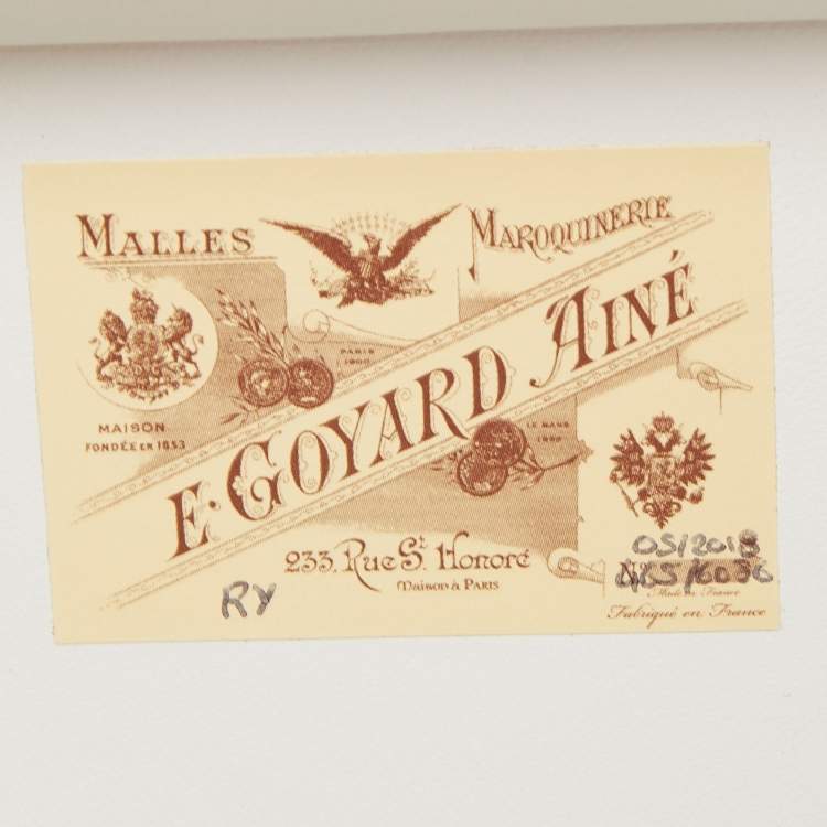 Pre Owned Goyard Yellow/Gold Coated Canvas and Leather Minaudiere Trunk Bag