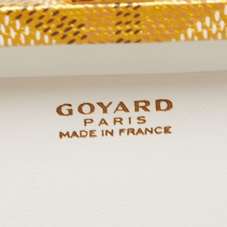 Pre Owned Goyard Yellow/Gold Coated Canvas and Leather Minaudiere Trunk Bag