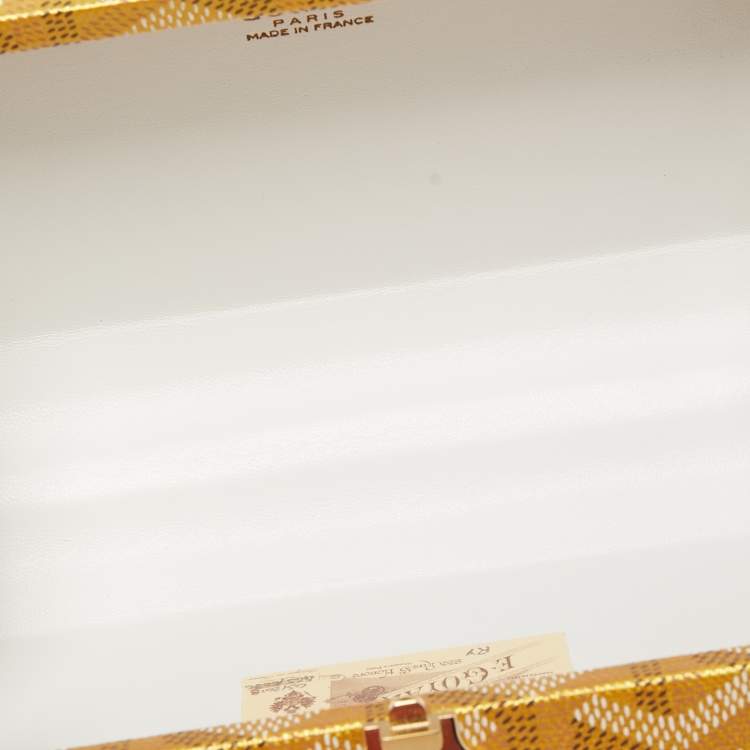 Pre Owned Goyard Yellow/Gold Coated Canvas and Leather Minaudiere Trunk Bag