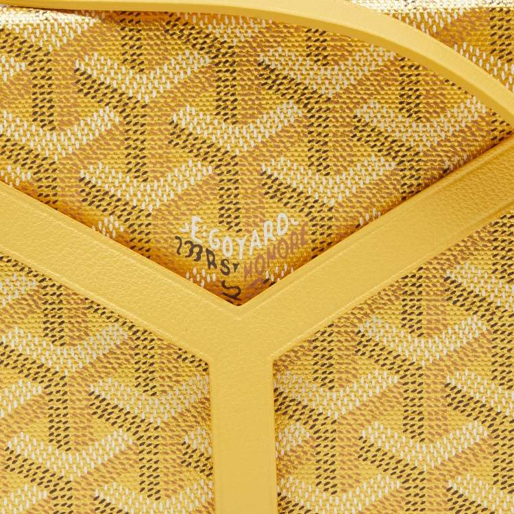 Pre Owned Goyard Yellow/Gold Coated Canvas and Leather Minaudiere Trunk Bag