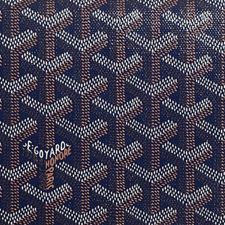 Pre Owned Goyard Navy Blue Goyardine Coated Canvas and Leather Saint Louis PM Tote