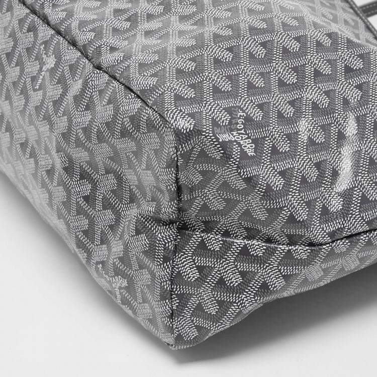 Pre Owned Goyard Grey Goyardine Coated Canvas and Leather Saint Louis PM Tote