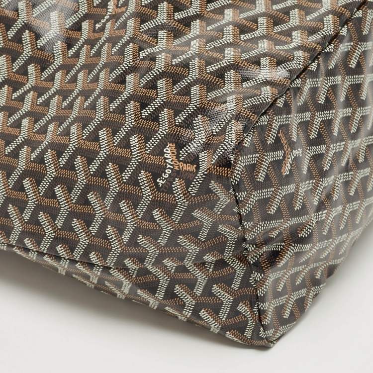 Pre Owned Goyard Brown Goyardine Coated Canvas and Leather Saint Louis PM Tote