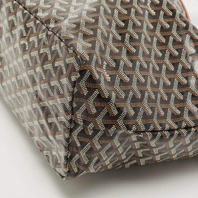 Pre Owned Goyard Brown Goyardine Coated Canvas and Leather Saint Louis PM Tote