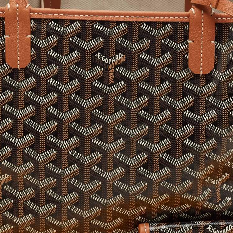 Pre Owned Goyard Brown Goyardine Coated Canvas and Leather Saint Louis PM Tote
