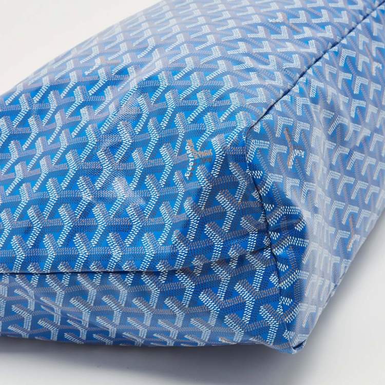 Pre Owned Goyard Blue Goyardine Coated Canvas and Leather Saint Louis PM Tote