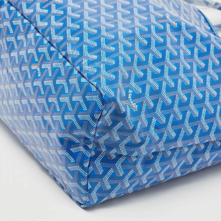 Pre Owned Goyard Blue Goyardine Coated Canvas and Leather Saint Louis PM Tote