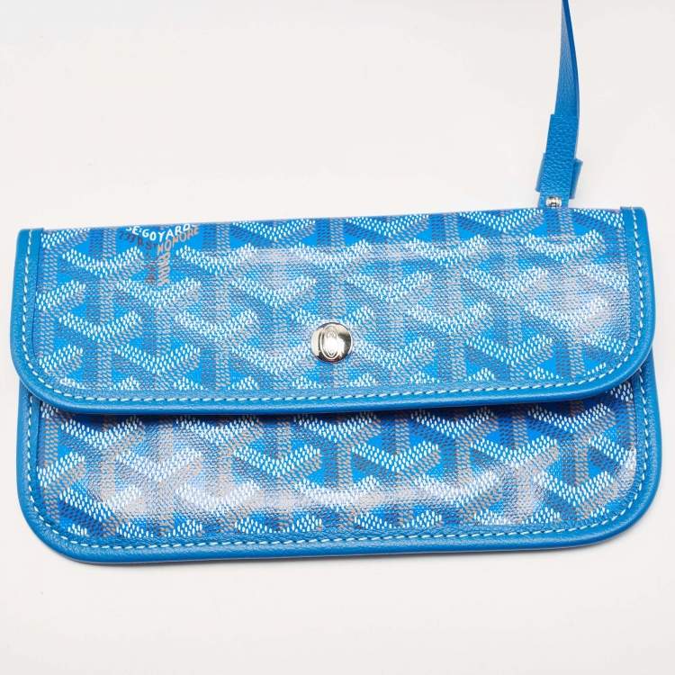 Pre Owned Goyard Blue Goyardine Coated Canvas and Leather Saint Louis PM Tote