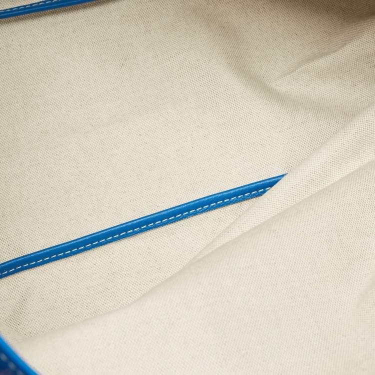Pre Owned Goyard Blue Goyardine Coated Canvas and Leather Saint Louis PM Tote