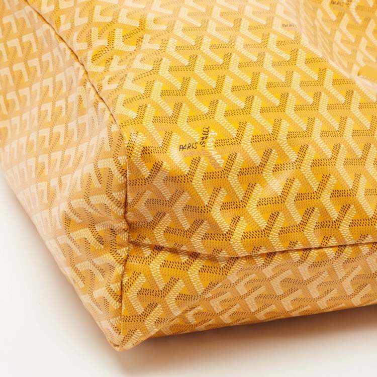 Pre Owned Goyard Mustard Goyardine Coated Canvas and Leather Saint Louis PM Tote