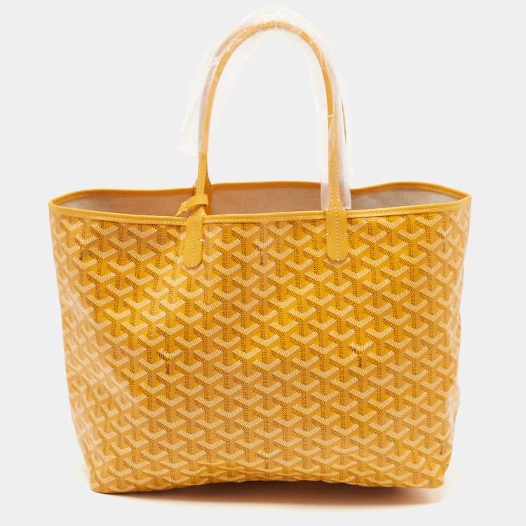 Pre Owned Goyard Mustard Goyardine Coated Canvas and Leather Saint Louis PM Tote
