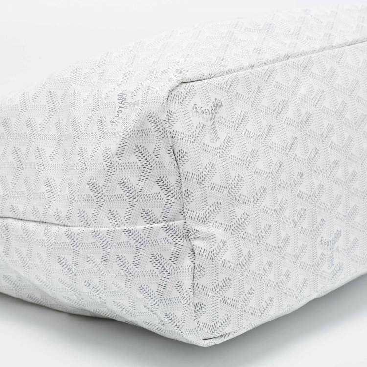 Pre Owned Goyard White Goyardine Coated Canvas and Leather Saint Louis PM Tote