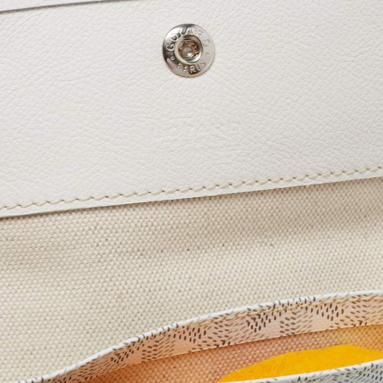 Pre Owned Goyard White Goyardine Coated Canvas and Leather Saint Louis PM Tote