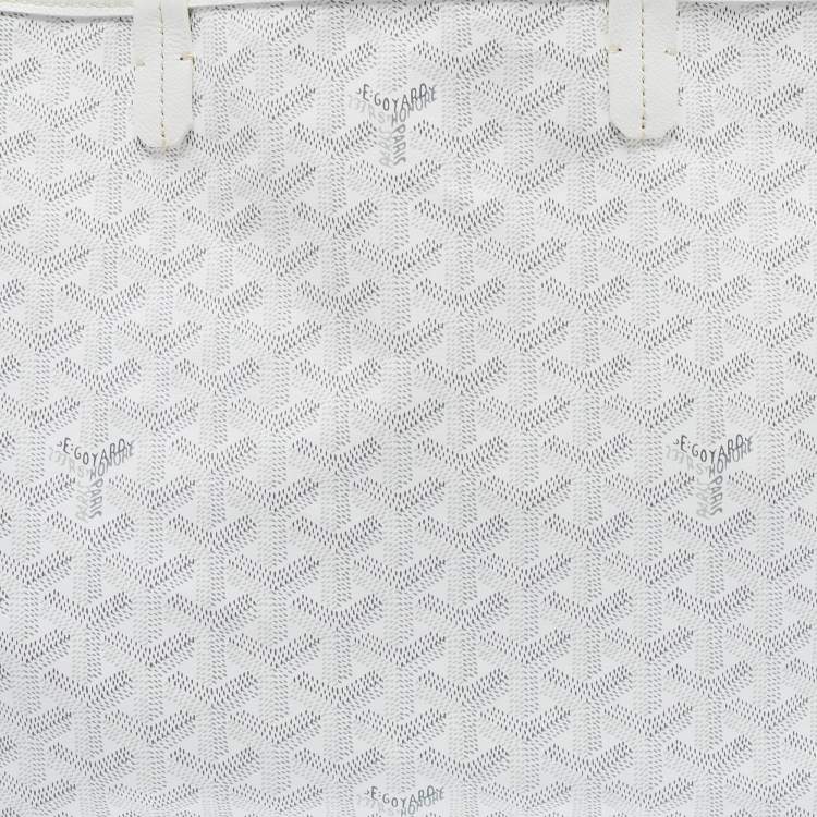 Pre Owned Goyard White Goyardine Coated Canvas and Leather Saint Louis PM Tote