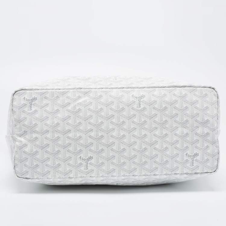 Pre Owned Goyard White Goyardine Coated Canvas and Leather Saint Louis PM Tote