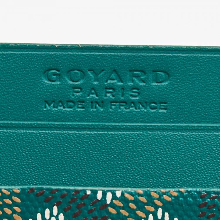 Pre Owned Goyard Green Coated Canvas and Leather Saint Sulpice Card Holder