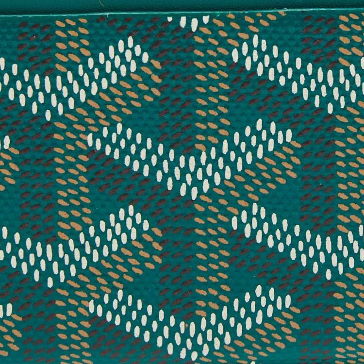 Pre Owned Goyard Green Coated Canvas and Leather Saint Sulpice Card Holder