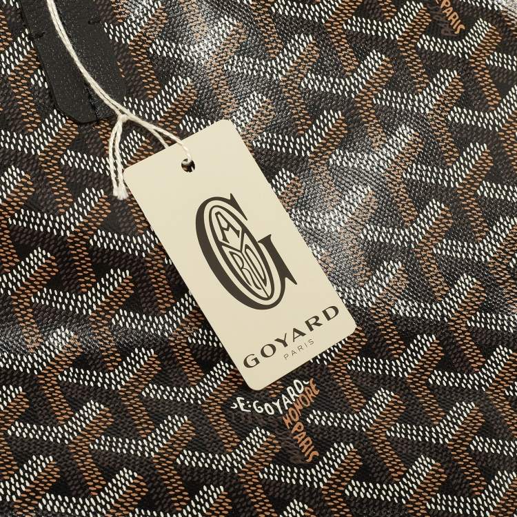 Pre Owned Goyard Black Goyardine Coated Canvas and Leather Saint Louis PM Tote
