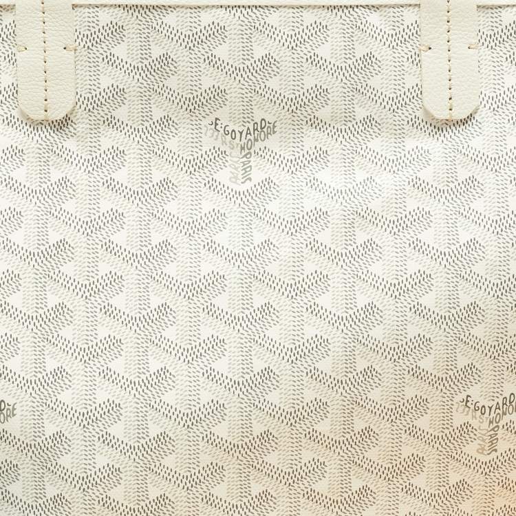 Pre Owned Goyard White Goyardine Coated Canvas and Leather Saint Louis PM Tote