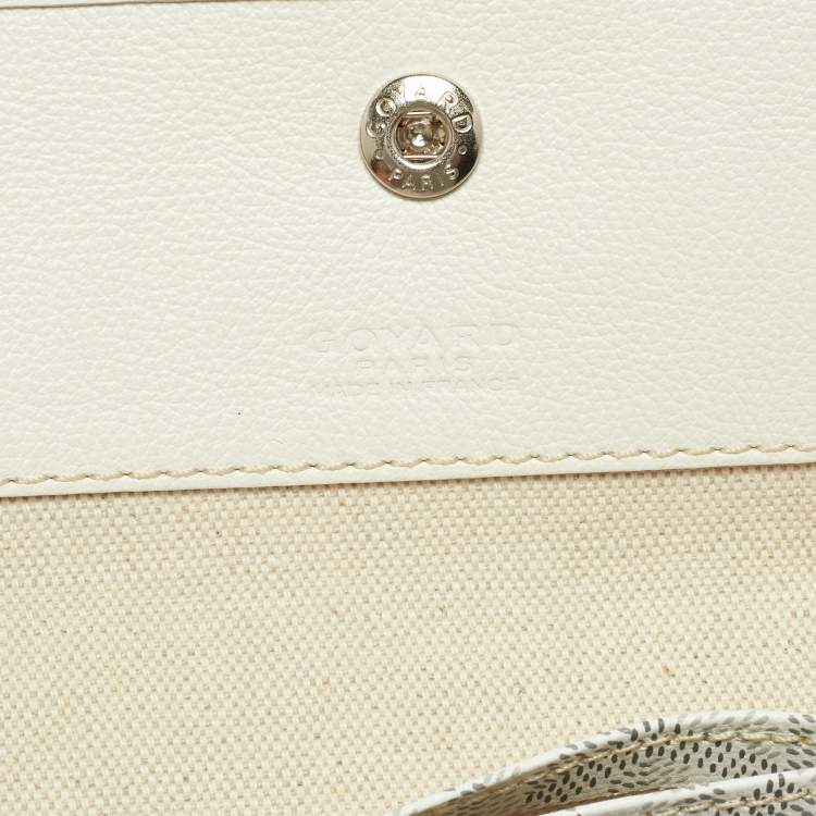 Pre Owned Goyard White Goyardine Coated Canvas and Leather Saint Louis PM Tote