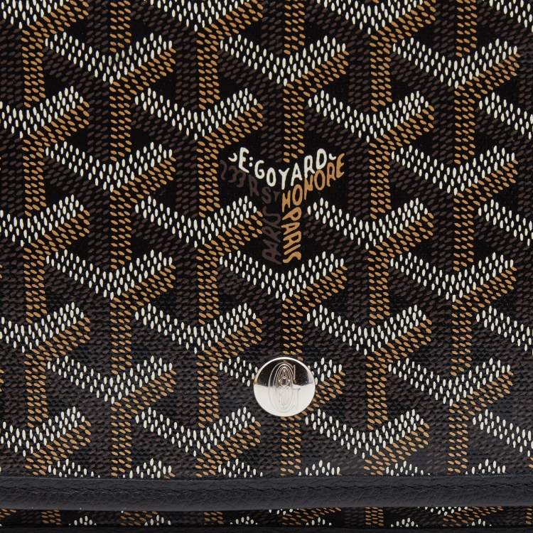 Pre Owned Goyard Black Goyardine Coated Canvas Plumet Crossbody Bag