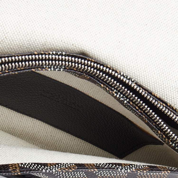 Pre Owned Goyard Black Goyardine Coated Canvas Plumet Crossbody Bag
