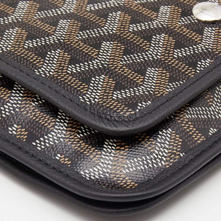 Pre Owned Goyard Black Goyardine Coated Canvas Plumet Crossbody Bag