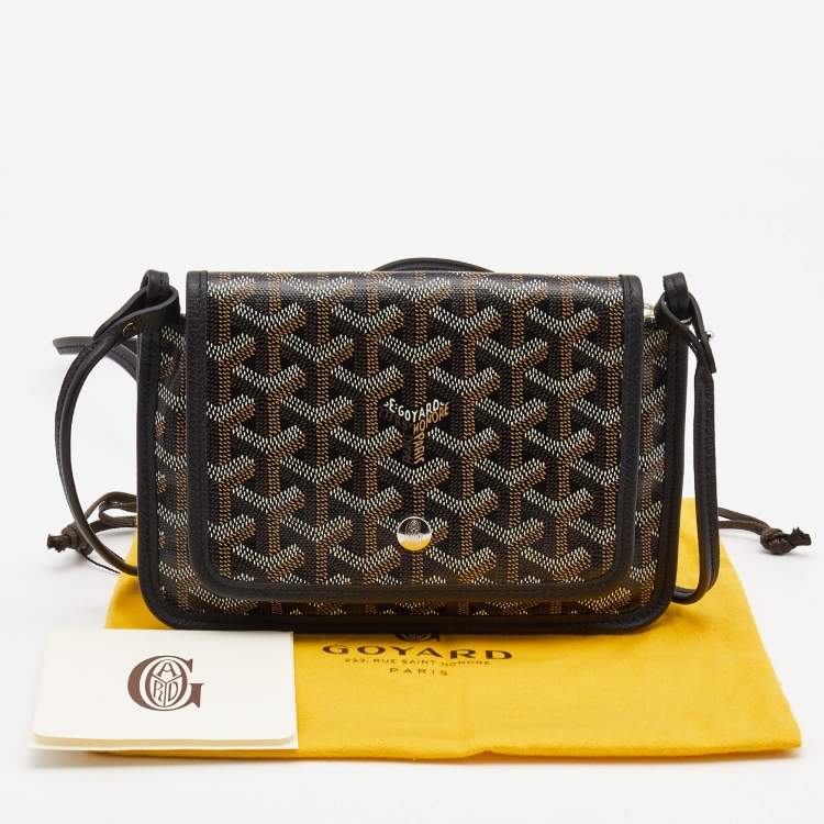 Pre Owned Goyard Black Goyardine Coated Canvas Plumet Crossbody Bag