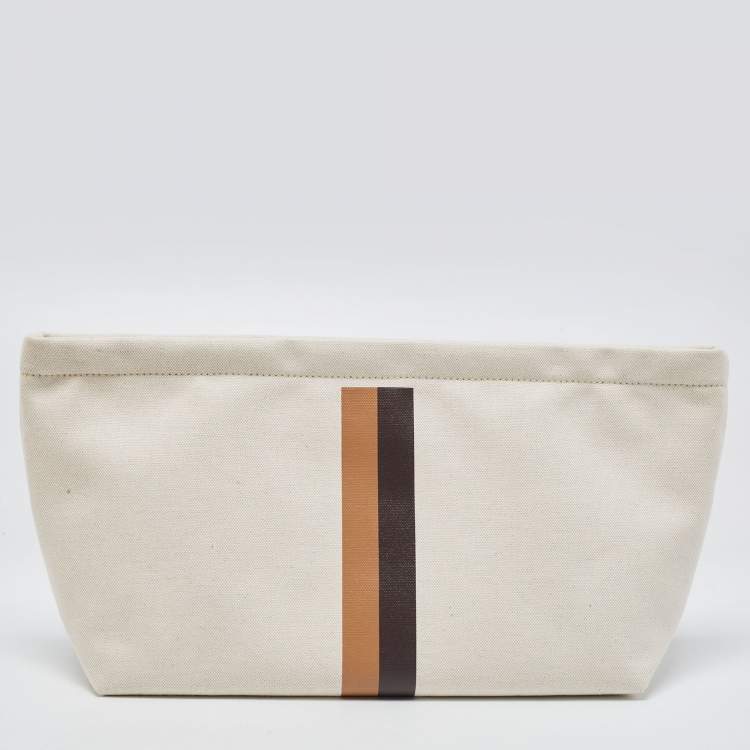 Pre Owned Goyard Cream Canvas Necessaire Organizer Pouch