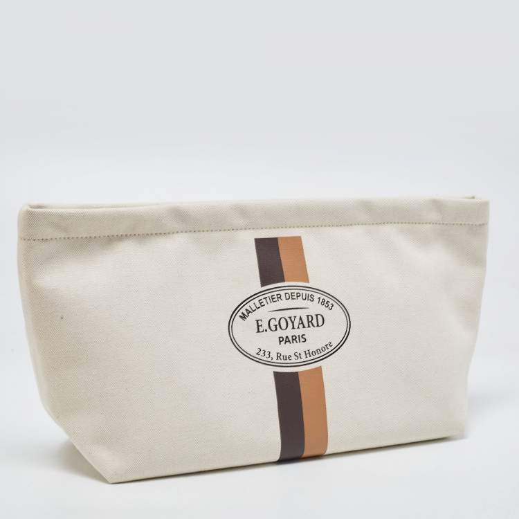 Pre Owned Goyard Cream Canvas Necessaire Organizer Pouch