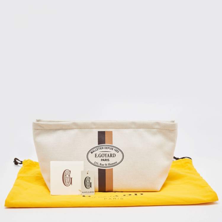 Pre Owned Goyard Cream Canvas Necessaire Organizer Pouch