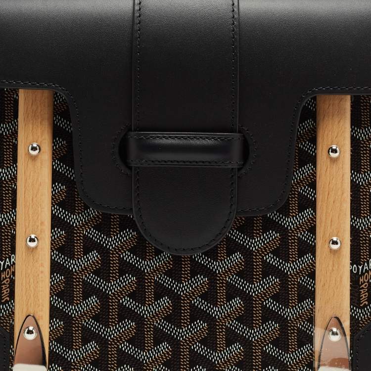 Pre Owned Goyard Black Coated Canvas and Leather PM Saigon Top Handle Bag
