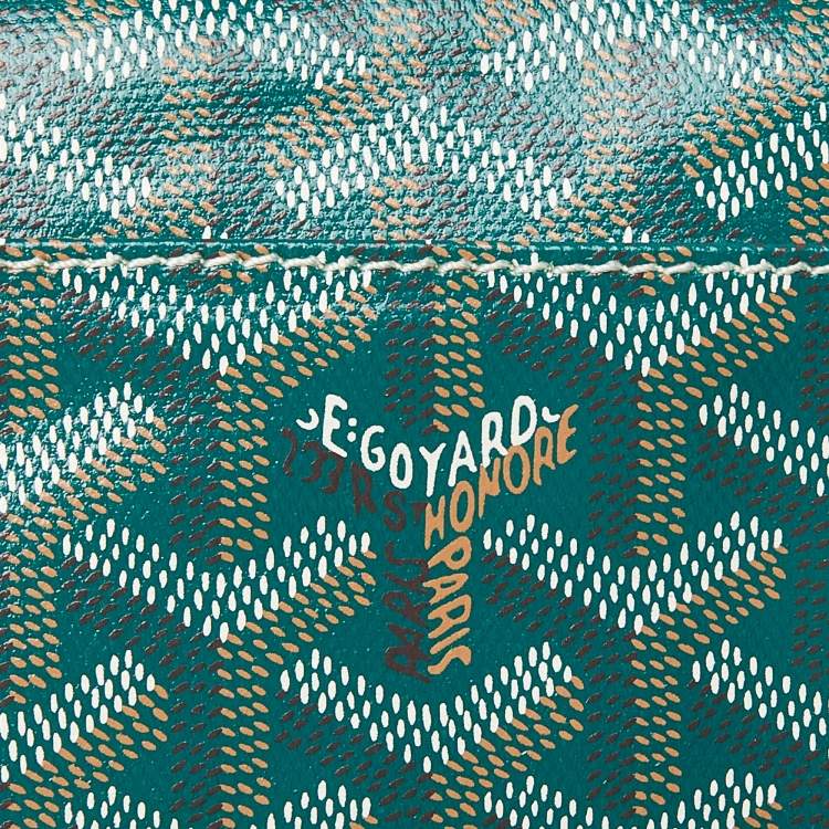 Pre Owned Goyard Green Goyardine Coated Canvas and Leather Saint Louis PM Tote