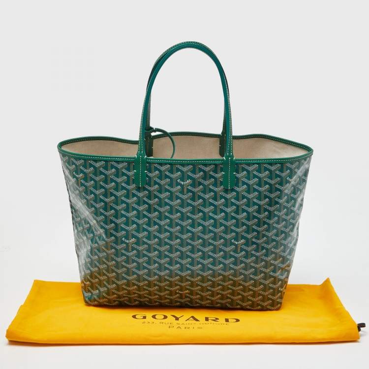 Pre Owned Goyard Green Goyardine Coated Canvas and Leather Saint Louis PM Tote