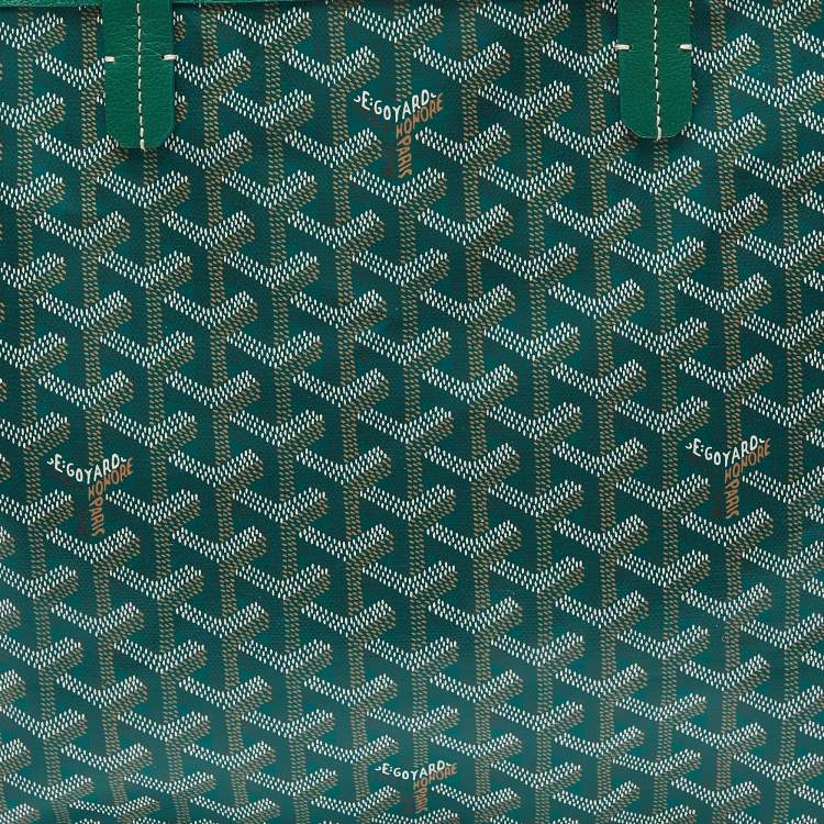 Pre Owned Goyard Green Goyardine Coated Canvas and Leather Saint Louis PM Tote