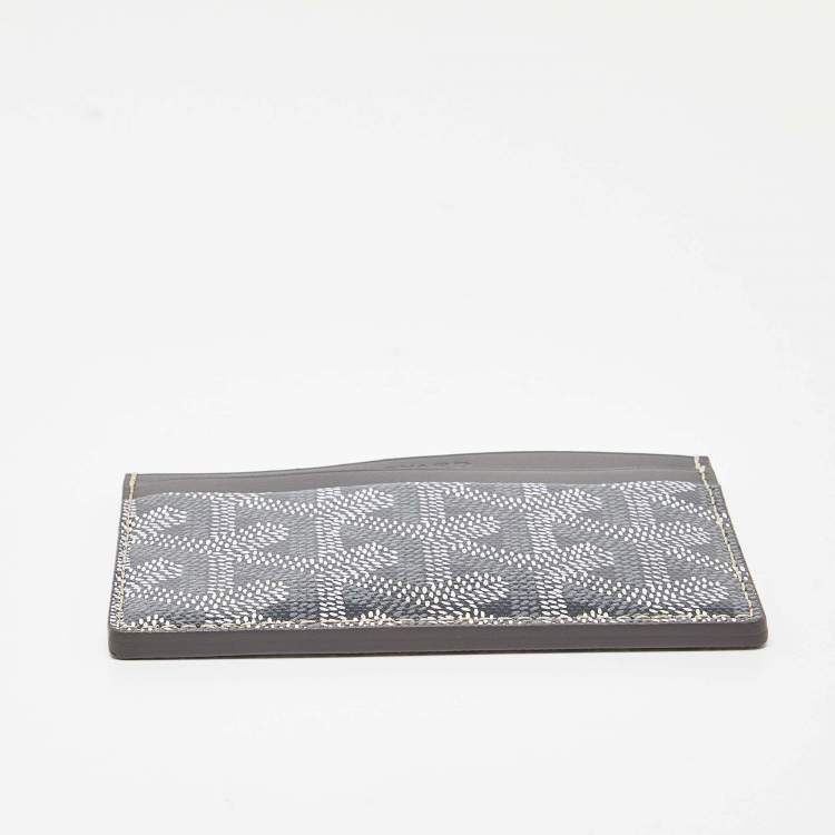 Pre Owned Goyard Grey Goyardine Coated Canvas and Leather Saint Sulpice Card Holder