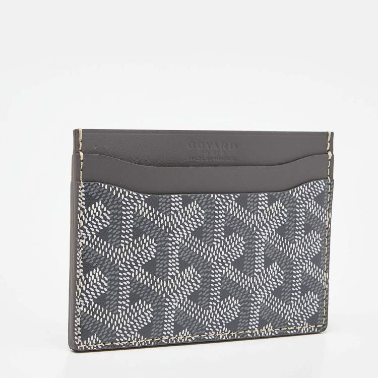 Pre Owned Goyard Grey Goyardine Coated Canvas and Leather Saint Sulpice Card Holder
