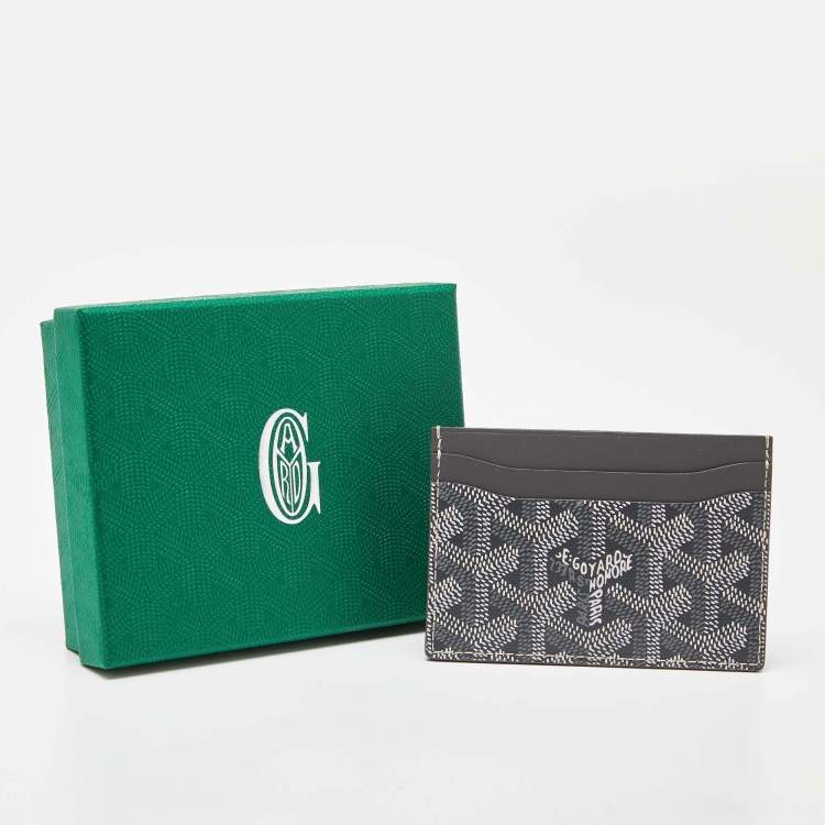 Pre Owned Goyard Grey Goyardine Coated Canvas and Leather Saint Sulpice Card Holder