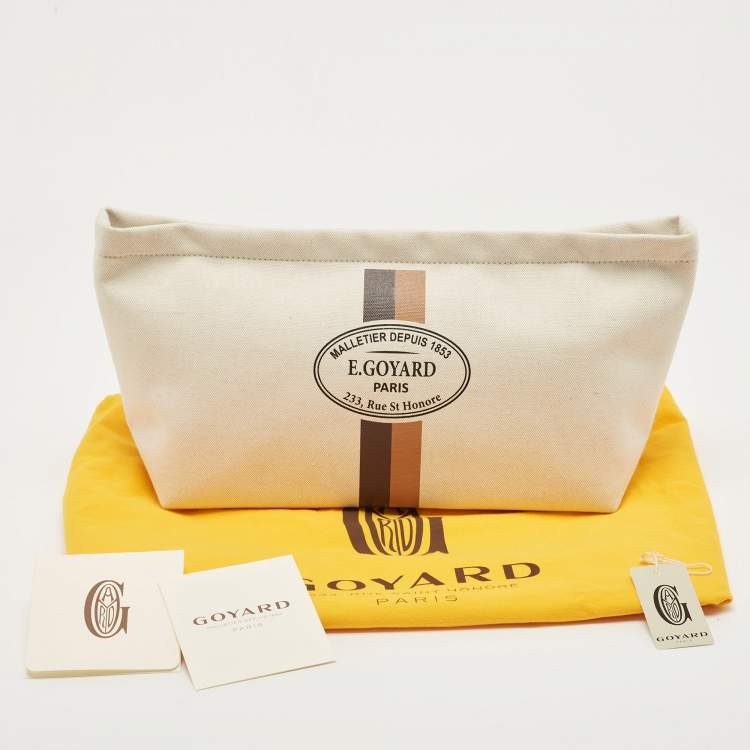 Pre Owned Goyard Off White Canvas Necessaire Organizer Pouch 