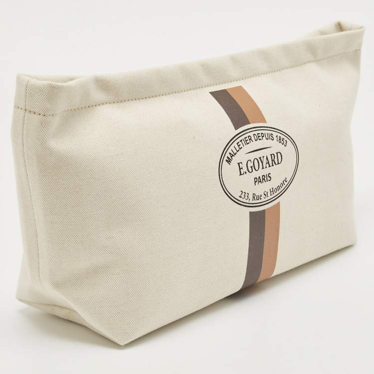 Pre Owned Goyard Off White Canvas Necessaire Organizer Pouch 
