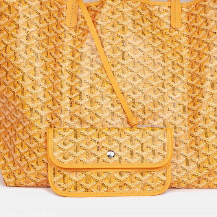 Pre Owned Goyard Yellow Goyardine Coated Canvas and Leather Saint Louis GM Tote