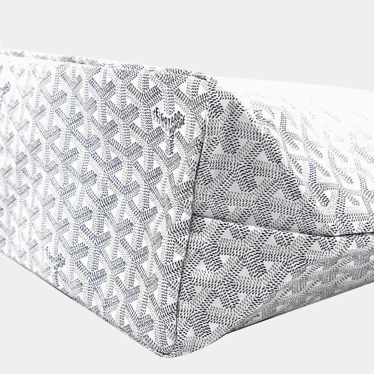 Pre Owned Goyard White Goyardine Coated Canvas and Leather Saint Louis PM Tote